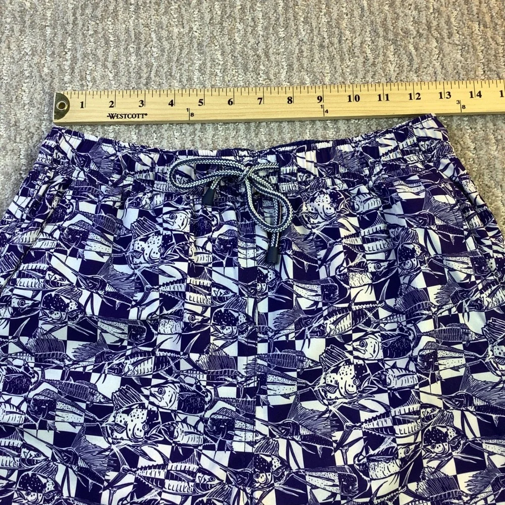 Peter Millar Seaside Men Fish Print Swim Trunks Size‎ S NWT